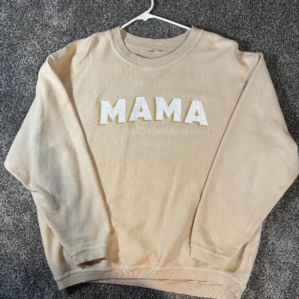 Women's Ribbed Oversized Crewneck Sweatshirt, Medium